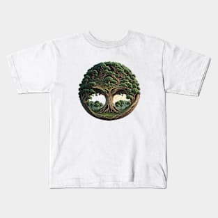 Isometric Vintage Geometric Since Vintage Established Tree Forest Kids T-Shirt